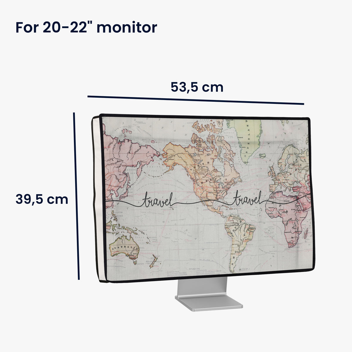 20-22" Monitor Dust Cover Retro Flowers