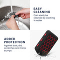 Volvo 4-Button Keyless Go Silicone Car Key Cover Red Honeycomb