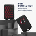 Volvo 4-Button Keyless Go Silicone Car Key Cover Red Honeycomb