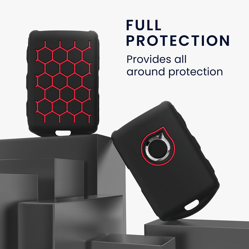 Volvo 4-Button Keyless Go Silicone Car Key Cover Red Honeycomb