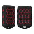Volvo 4-Button Keyless Go Silicone Car Key Cover Red Honeycomb