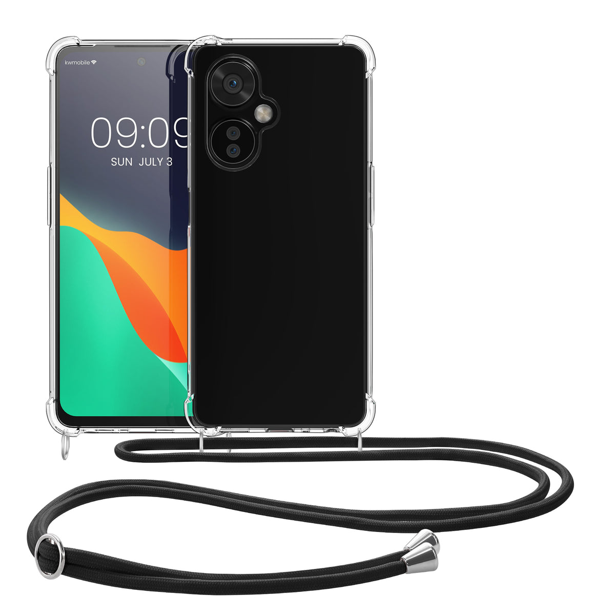 kwmobile Necklace Case compatible with OnePlus Nord CE 3 Lite 5G / Nord N30 5G - Silicone Cover with Lanyard Strap Phone Case