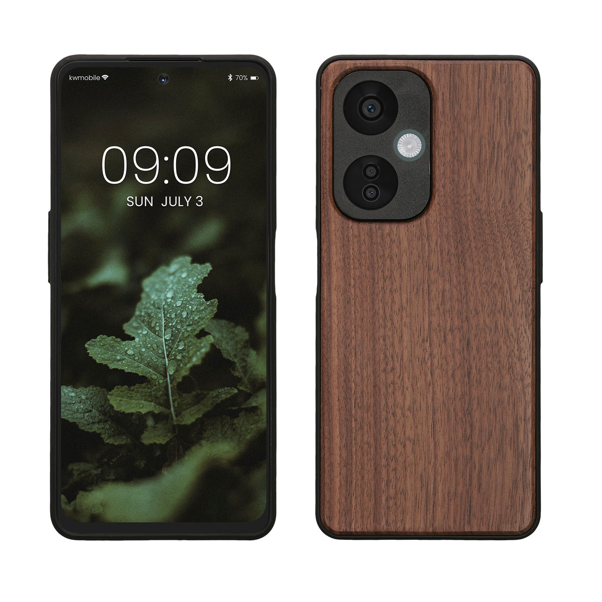Wood Case with TPU Bumper for OnePlus Nord CE 3 Lite 5G / Nord N30 5G Walnut
