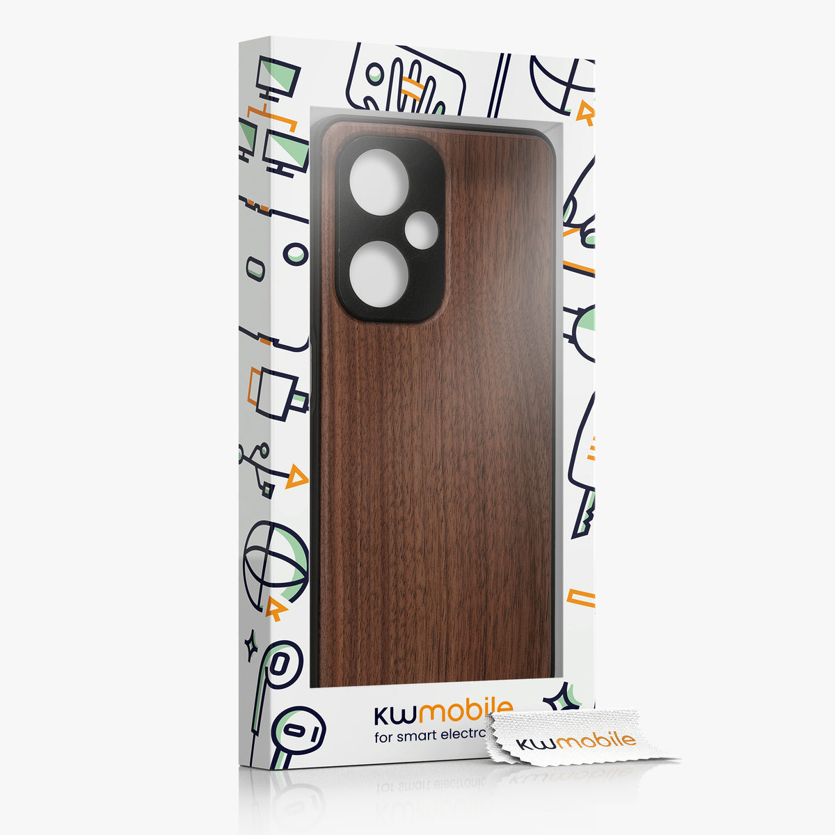 Wood Case with TPU Bumper for OnePlus Nord CE 3 Lite 5G / Nord N30 5G Walnut