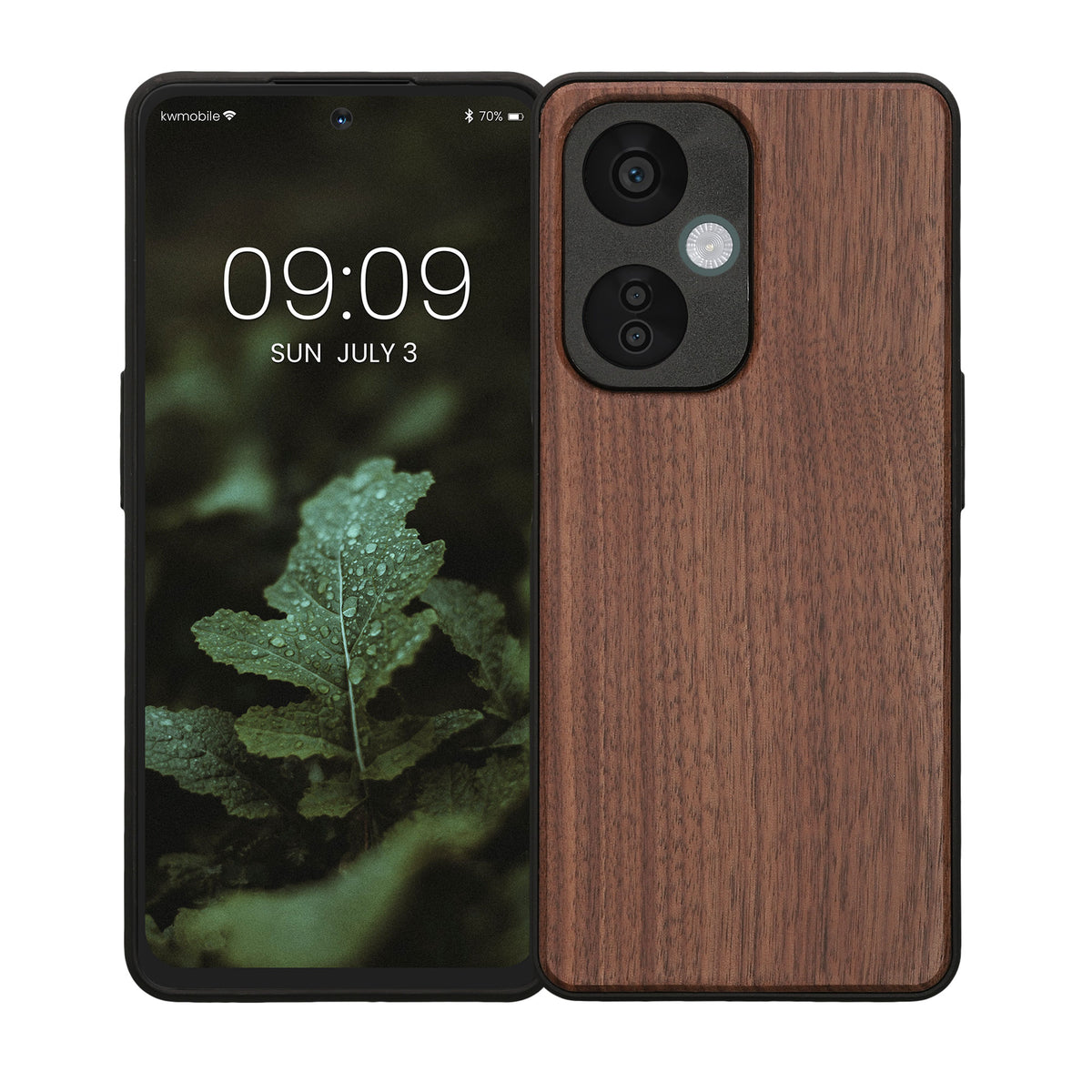 Wood Case with TPU Bumper for OnePlus Nord CE 3 Lite 5G / Nord N30 5G Walnut