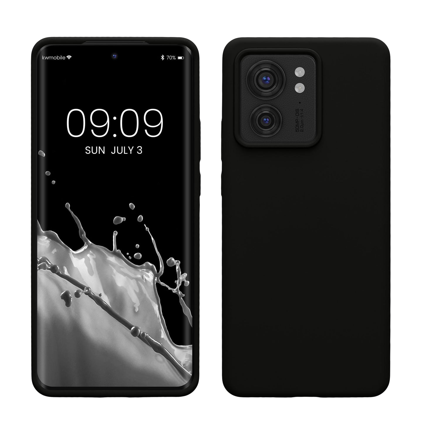 kwmobile Handyhülle für Motorola Edge 40 Hülle - Case Silikon - Kabelloses Laden - Schutzhülle Cover in Schwarz Schwarz  