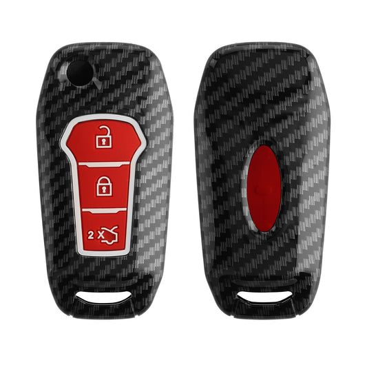 kwmobile Car Key Case compatible with Ford 3-Button MyKey Car Key (Key Free) Hard Cover Protective Case Key Shell Cover