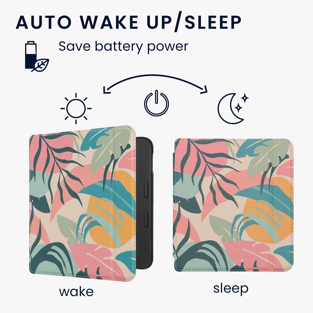 Kobo Libra 2 with Auto Sleep eReader Flip Case Bookshelf