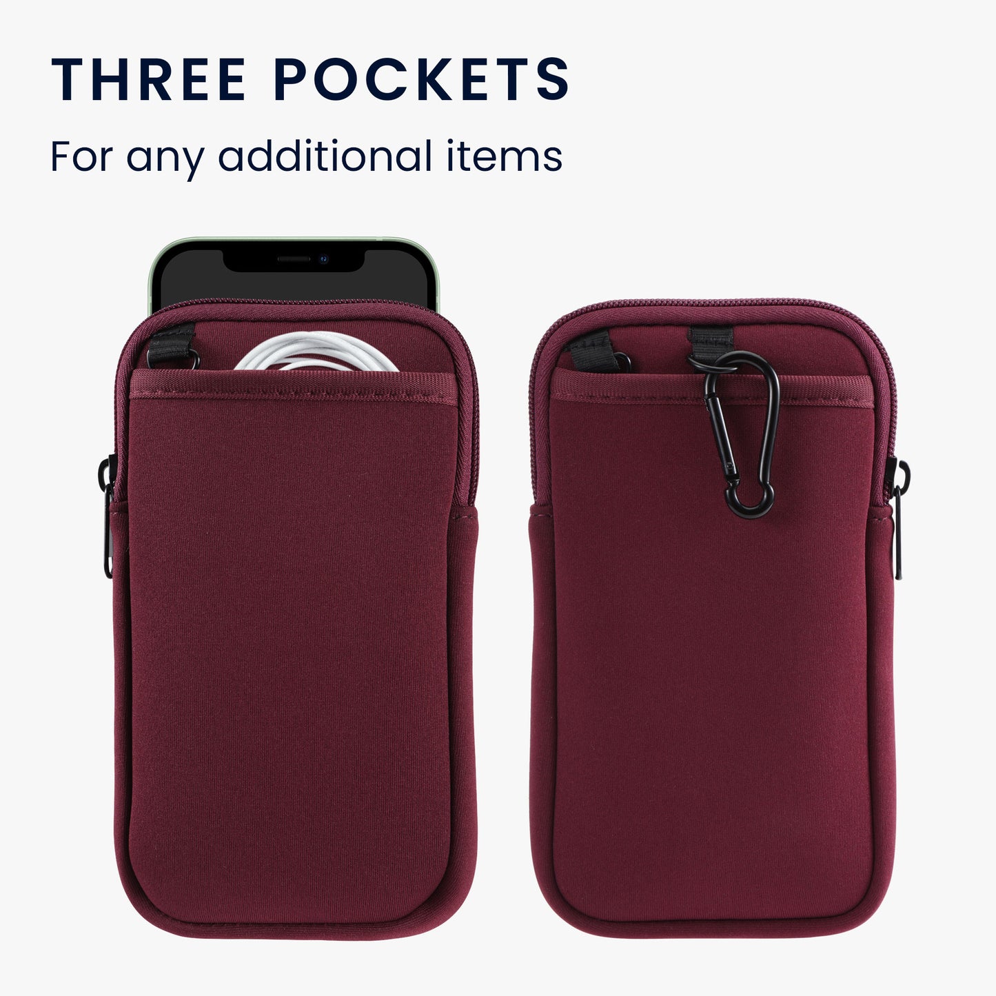 kwmobile Mobile Phone Crossbody Bag for Case with Strap Cover with Zipper Necklace Case