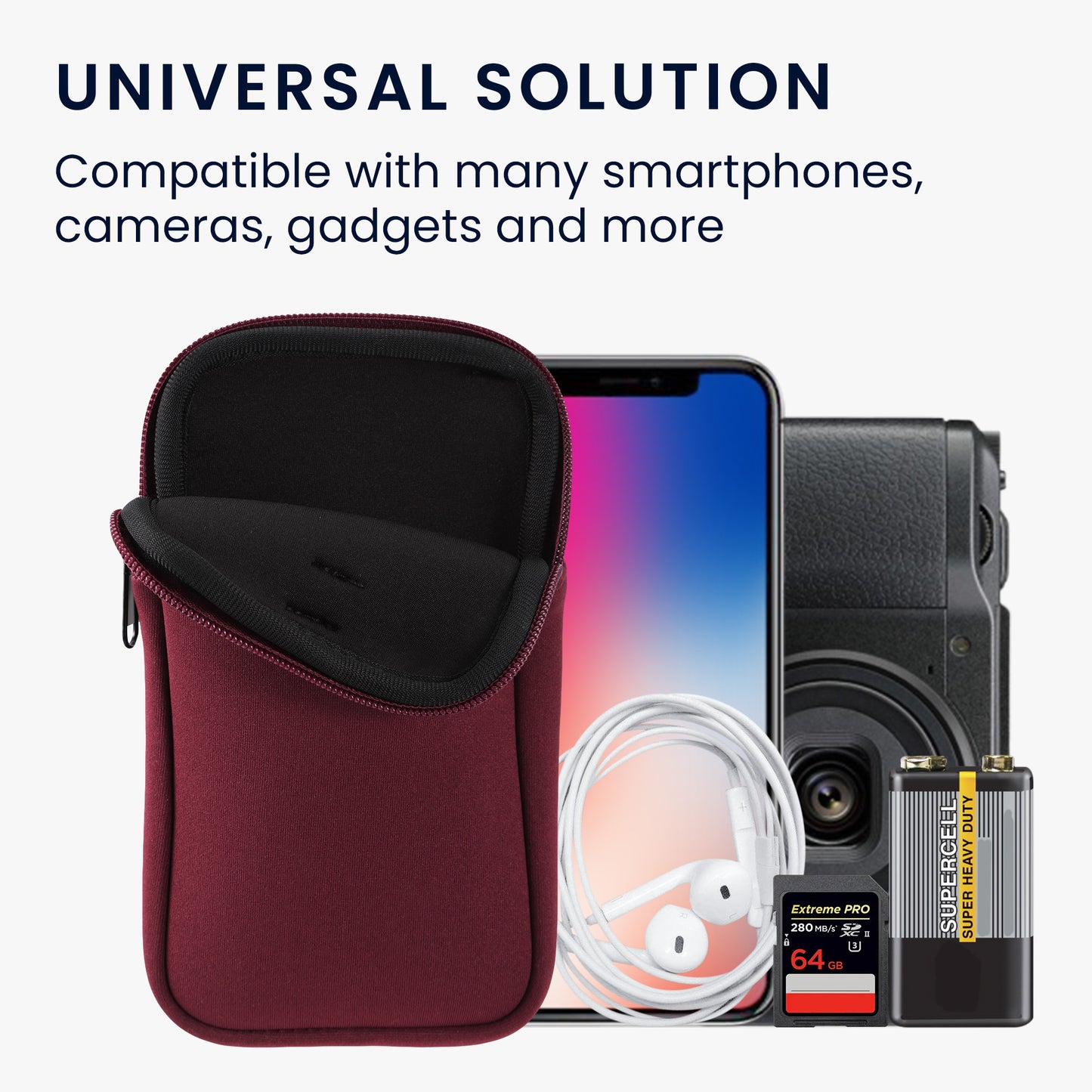 kwmobile Mobile Phone Crossbody Bag for Case with Strap Cover with Zipper Necklace Case