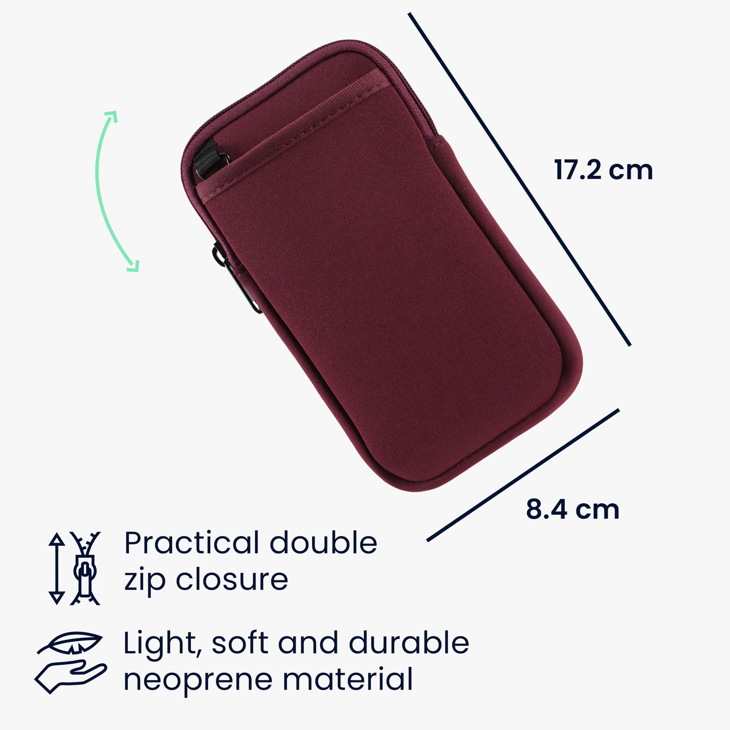 kwmobile Mobile Phone Crossbody Bag for Case with Strap Cover with Zipper Necklace Case