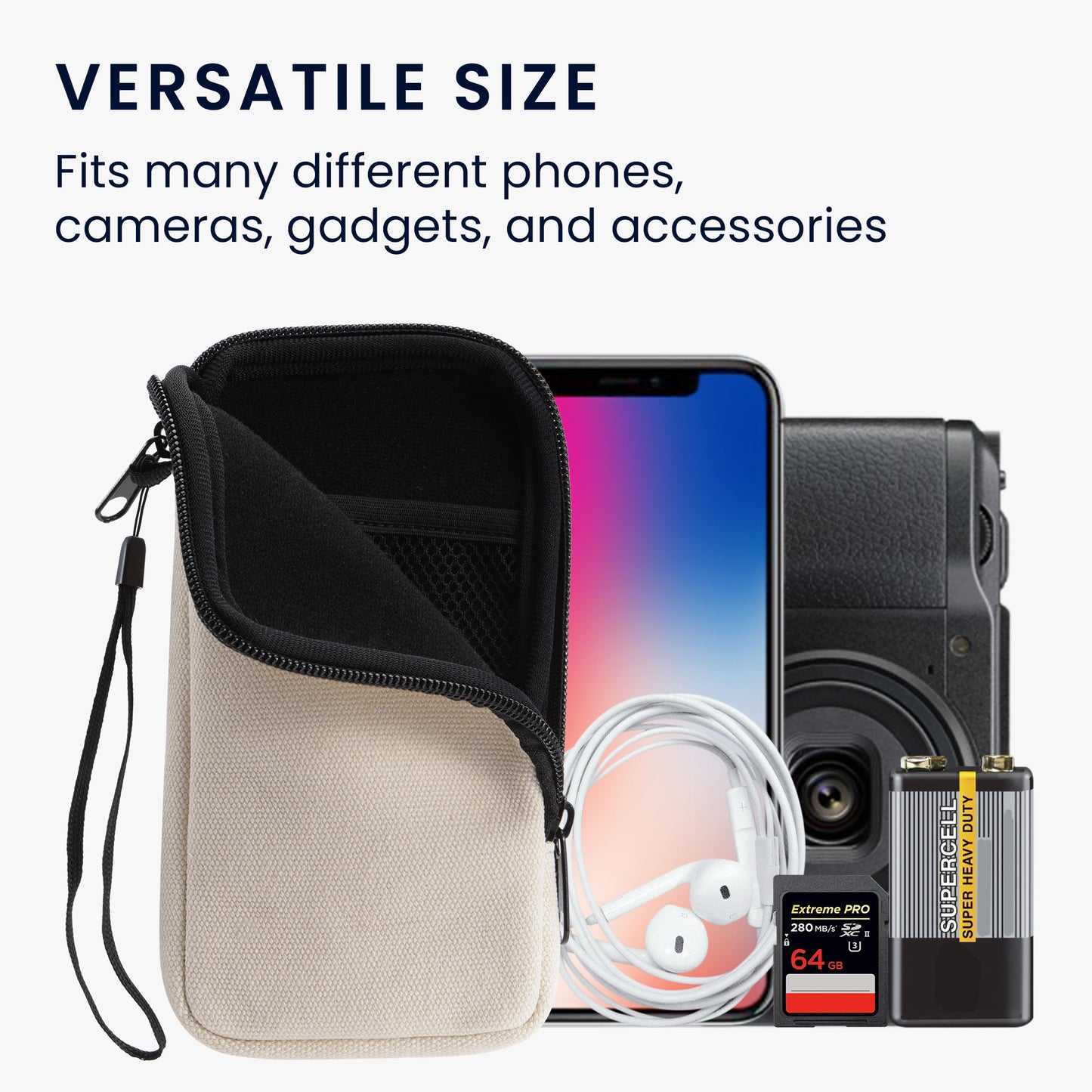 kwmobile Mobile Phone Case Compatible with Smartphones Pouch with Microfiber Inlay Phone Sleeve with 17.2 x 8.4 cm Inner Dimensions