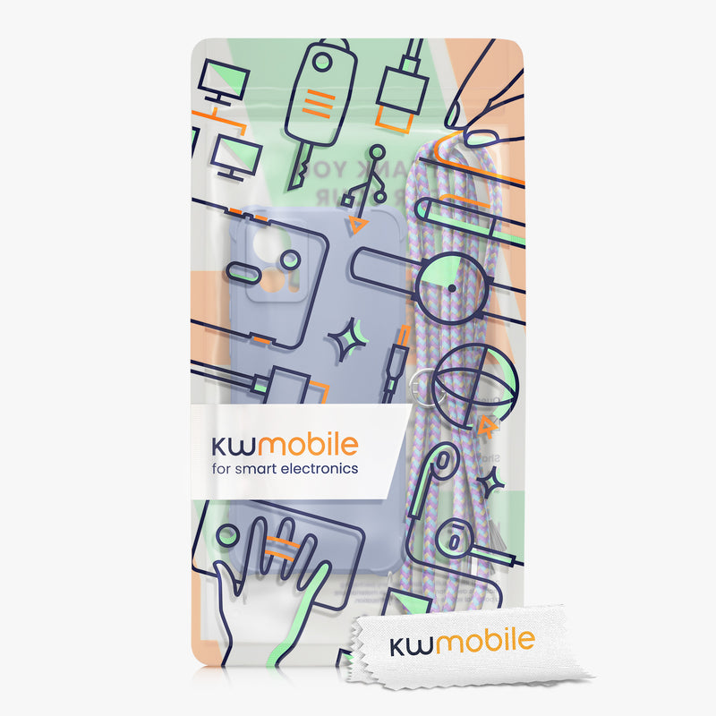 kwmobile Necklace Case compatible with Motorola Edge 30 Neo - Cover with Lanyard - Silicone Protective Case