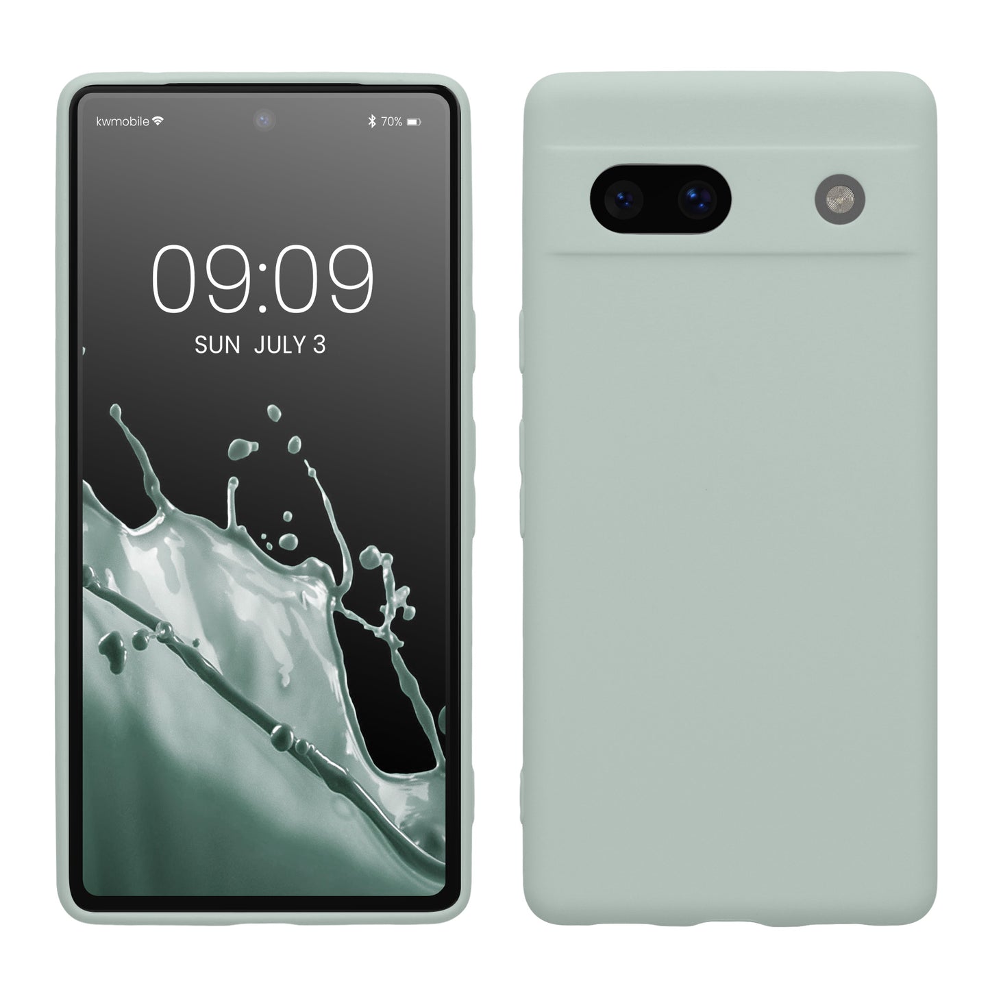kwmobile Handyhülle für Google Pixel 7a Hülle - weiches Handy Silikon Case - Schutzhülle Cover - Cool Mint Cool Mint  