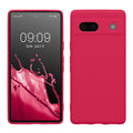 kwmobile Handyhülle für Google Pixel 7a Hülle - weiches Handy Silikon Case - Schutzhülle Cover - Neon Pink Neon Pink  