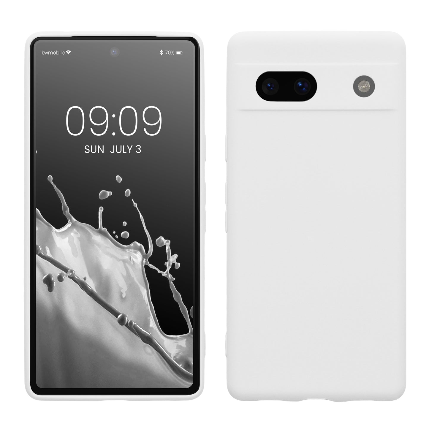 kwmobile Handyhülle für Google Pixel 7a Hülle - weiches Handy Silikon Case - Schutzhülle Cover - Weiß matt Weiß matt  