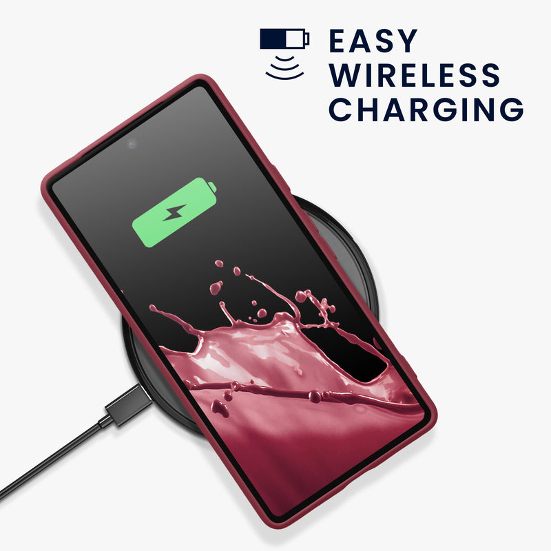 kwmobile Case compatible with Google Pixel 7a Cover - Rubberized Silicone Phone Case - Protective Case for Wireless Charging - Case