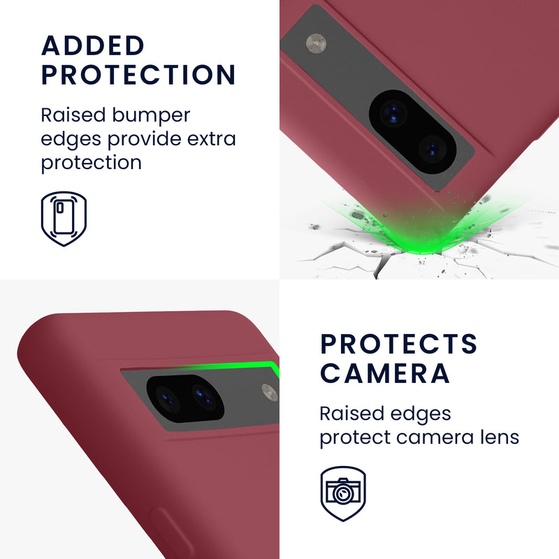 kwmobile Case compatible with Google Pixel 7a Cover - Rubberized Silicone Phone Case - Protective Case for Wireless Charging - Case