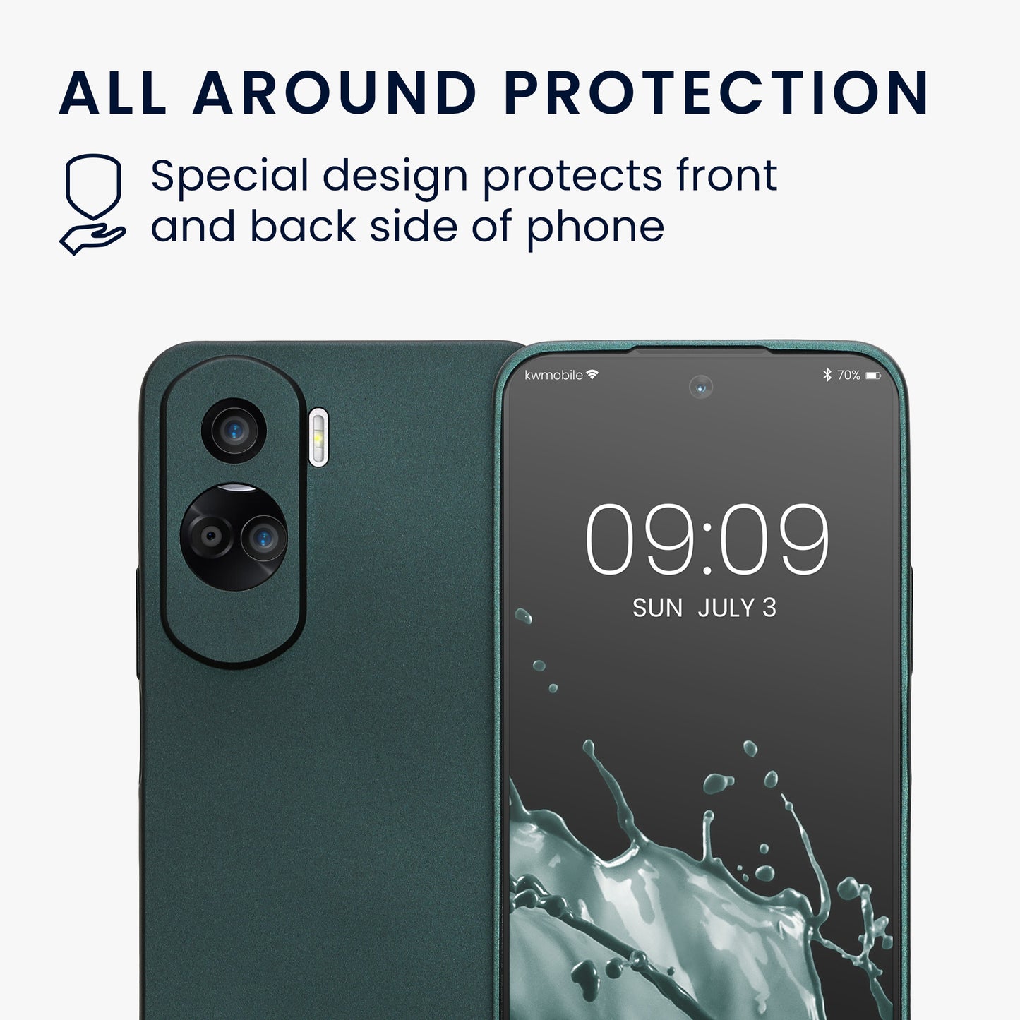 kwmobile Phone Case for HONOR 90 Lite 5G - Soft Silicone Case with Metallic Shimmer - Protective Cover