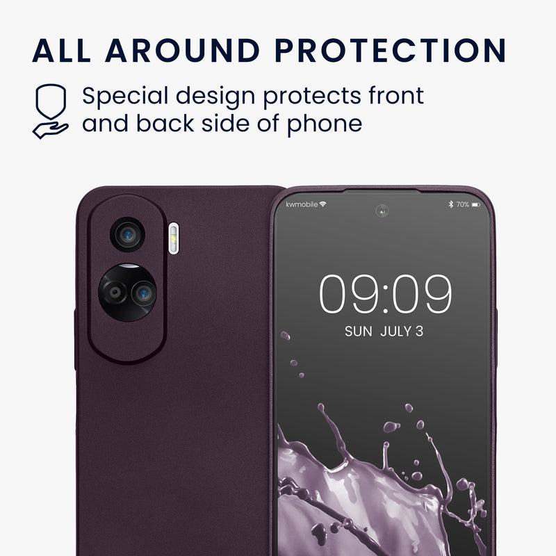 kwmobile Phone Case for HONOR 90 Lite 5G - Soft Silicone Case with Metallic Shimmer - Protective Cover