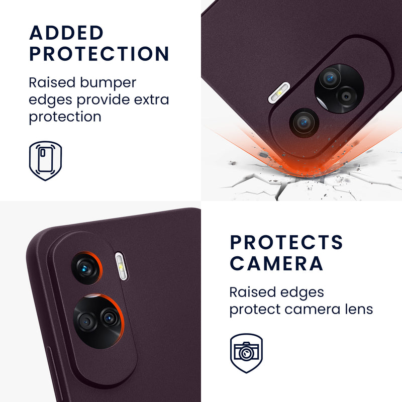 kwmobile Phone Case for HONOR 90 Lite 5G - Soft Silicone Case with Metallic Shimmer - Protective Cover