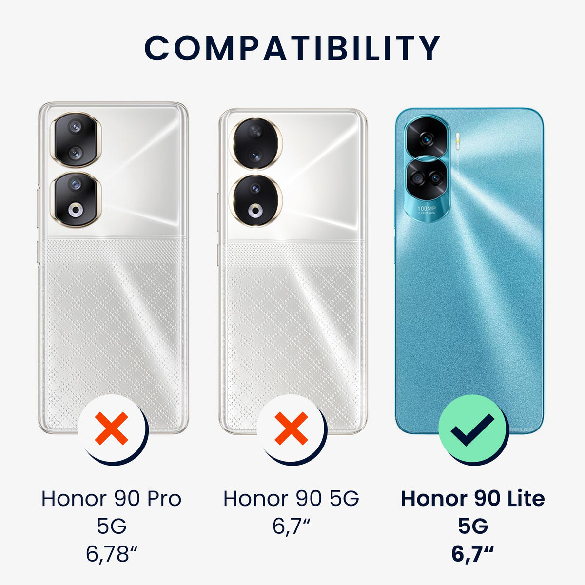 kwmobile Phone Case for HONOR 90 Lite 5G - Soft Silicone Case with Metallic Shimmer - Protective Cover