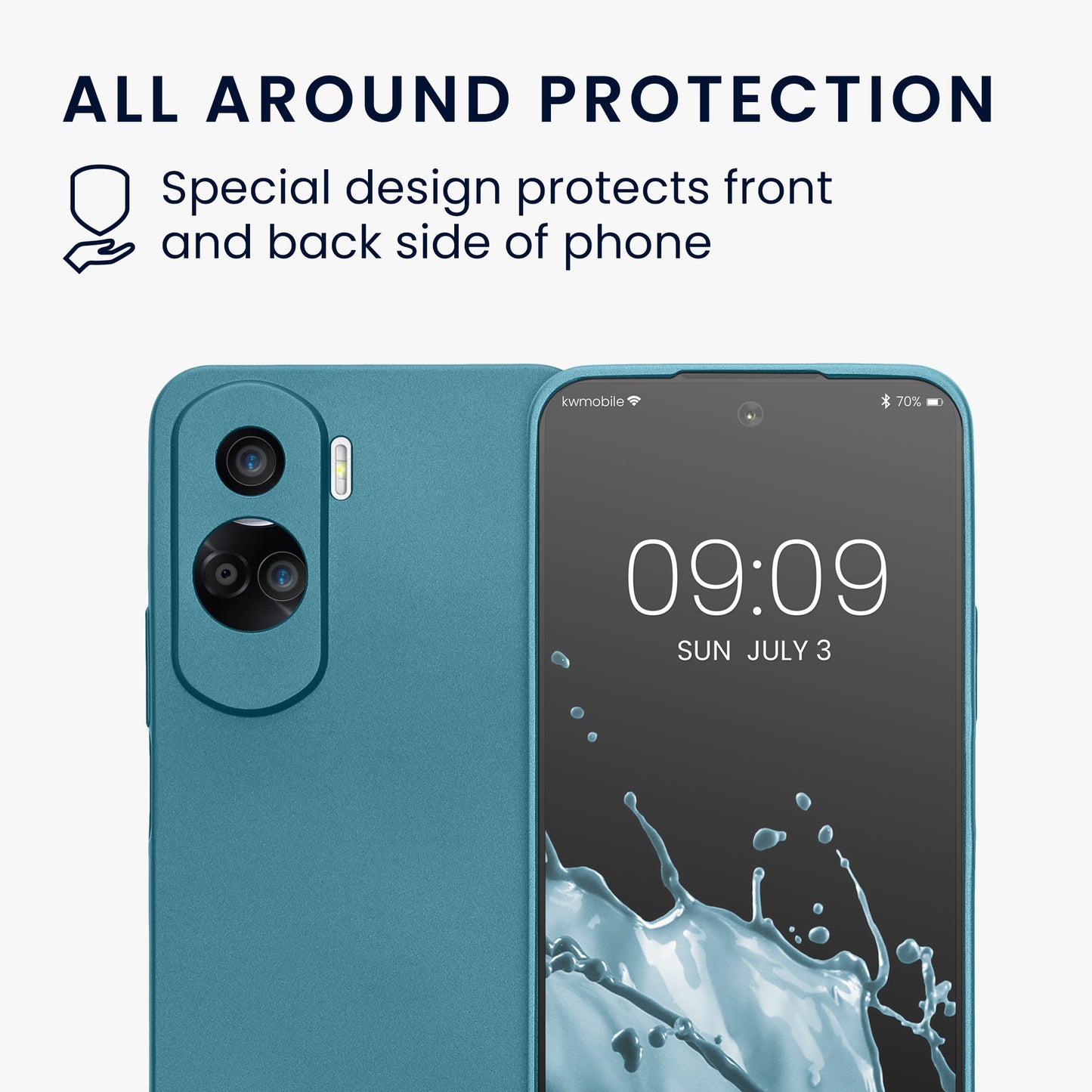 kwmobile Phone Case for HONOR 90 Lite 5G - Soft Silicone Case with Metallic Shimmer - Protective Cover