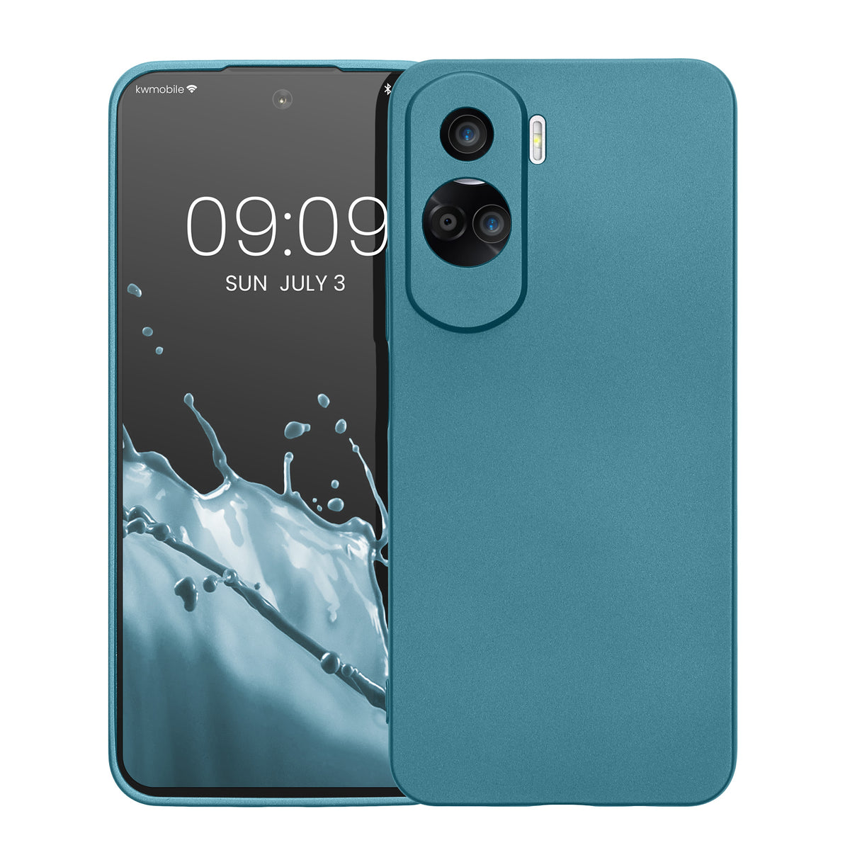 kwmobile Phone Case for HONOR 90 Lite 5G - Soft Silicone Case with Metallic Shimmer - Protective Cover