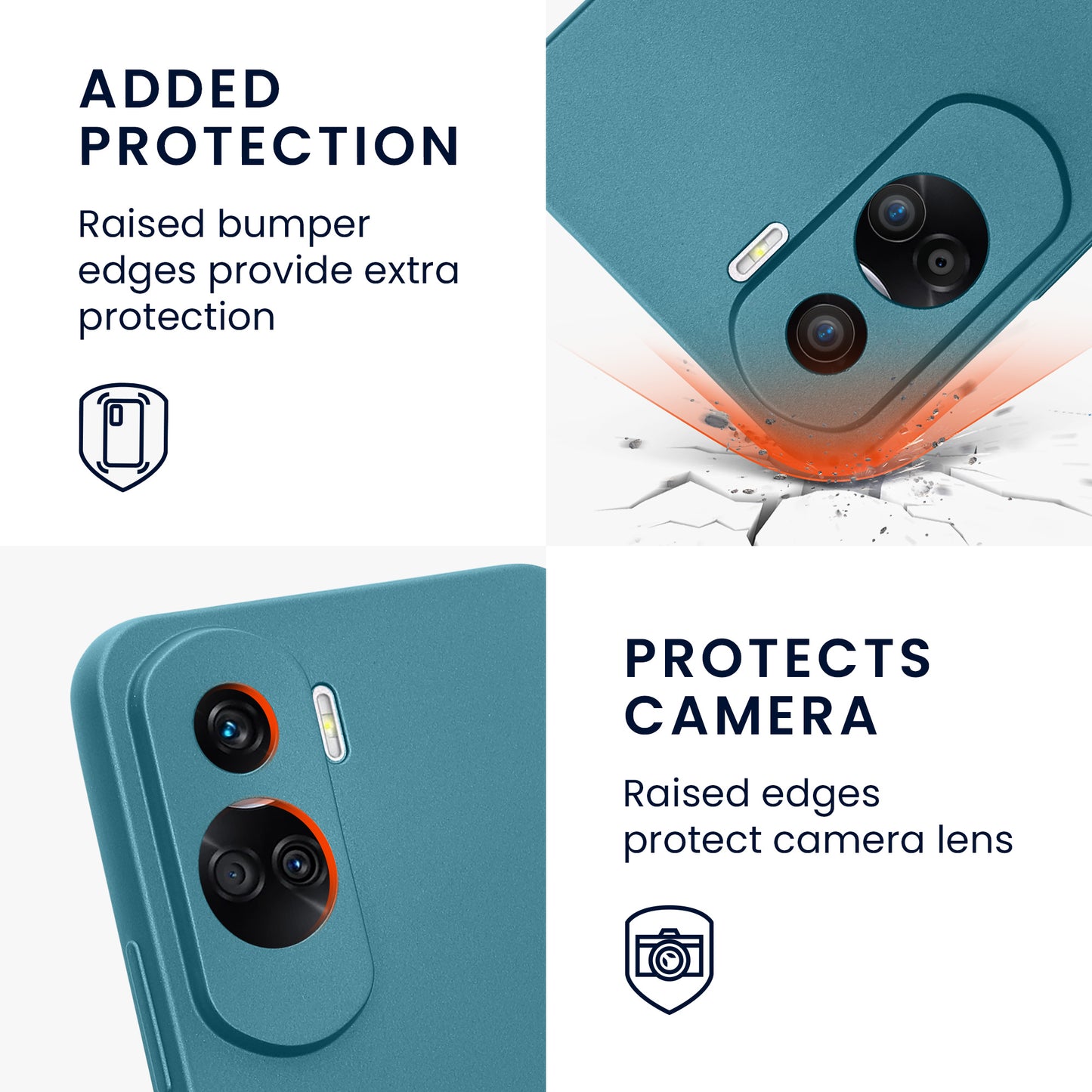 kwmobile Phone Case for HONOR 90 Lite 5G - Soft Silicone Case with Metallic Shimmer - Protective Cover