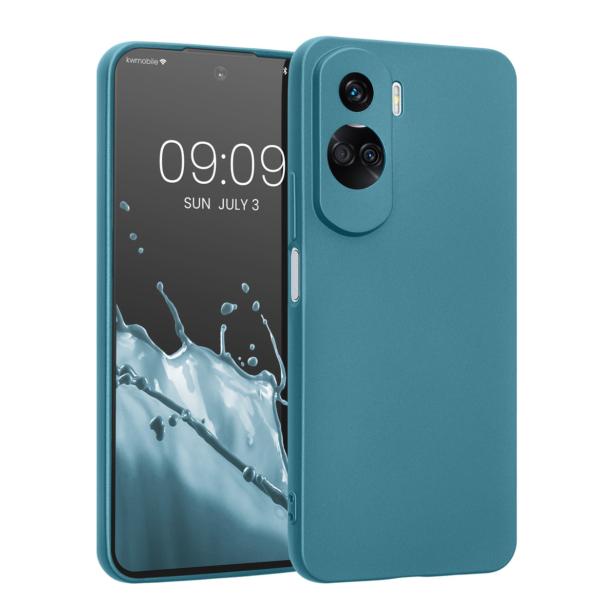 kwmobile Phone Case for HONOR 90 Lite 5G - Soft Silicone Case with Metallic Shimmer - Protective Cover