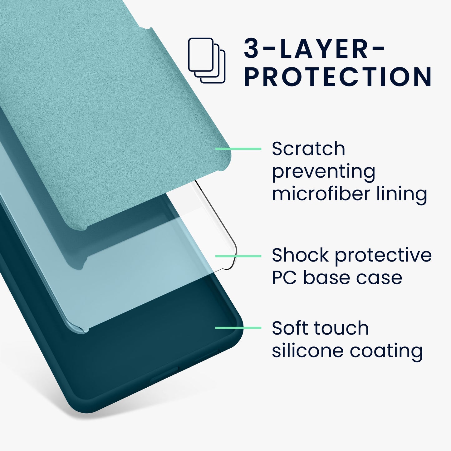 Rubberized Silicone Case for Nothing Phone (2) in Matte Petrol