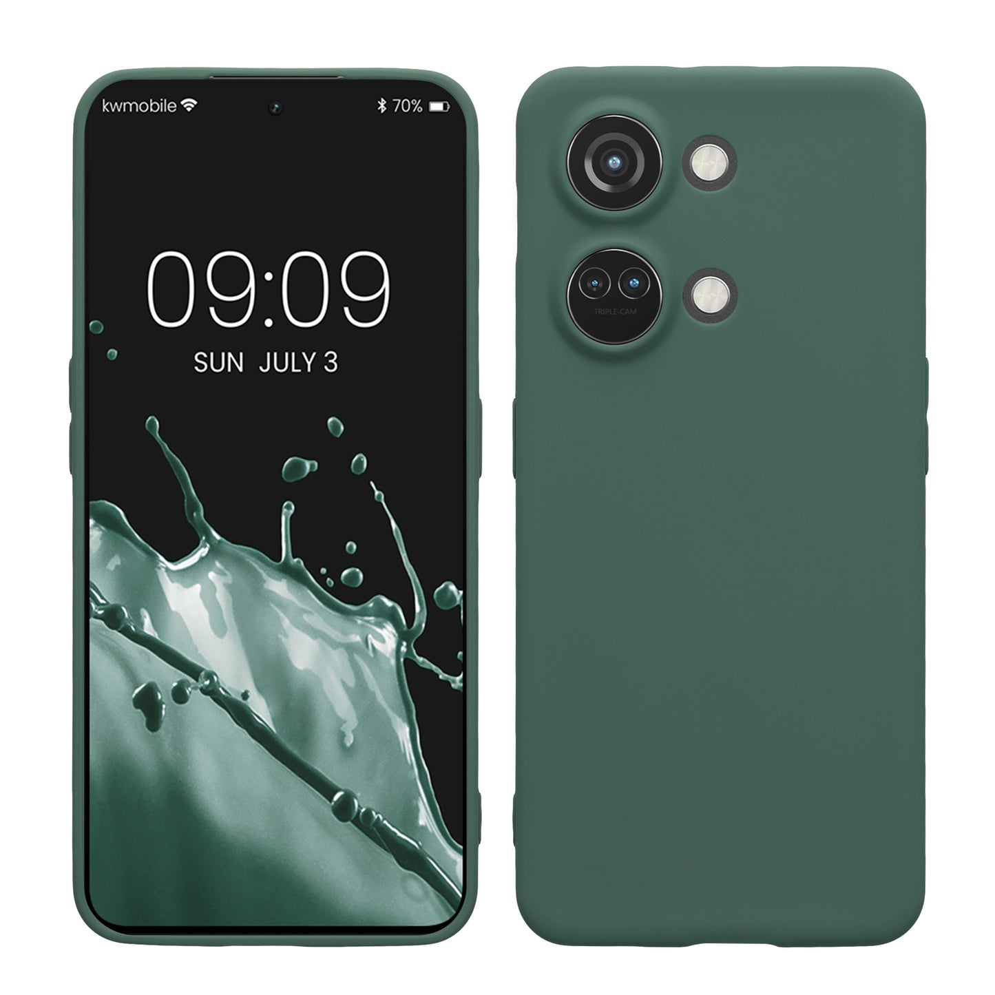 kwmobile Handyhülle für OnePlus Nord 3 5G Hülle - weiches Handy Silikon Case - Schutzhülle Cover - Tannengrün Tannengrün  
