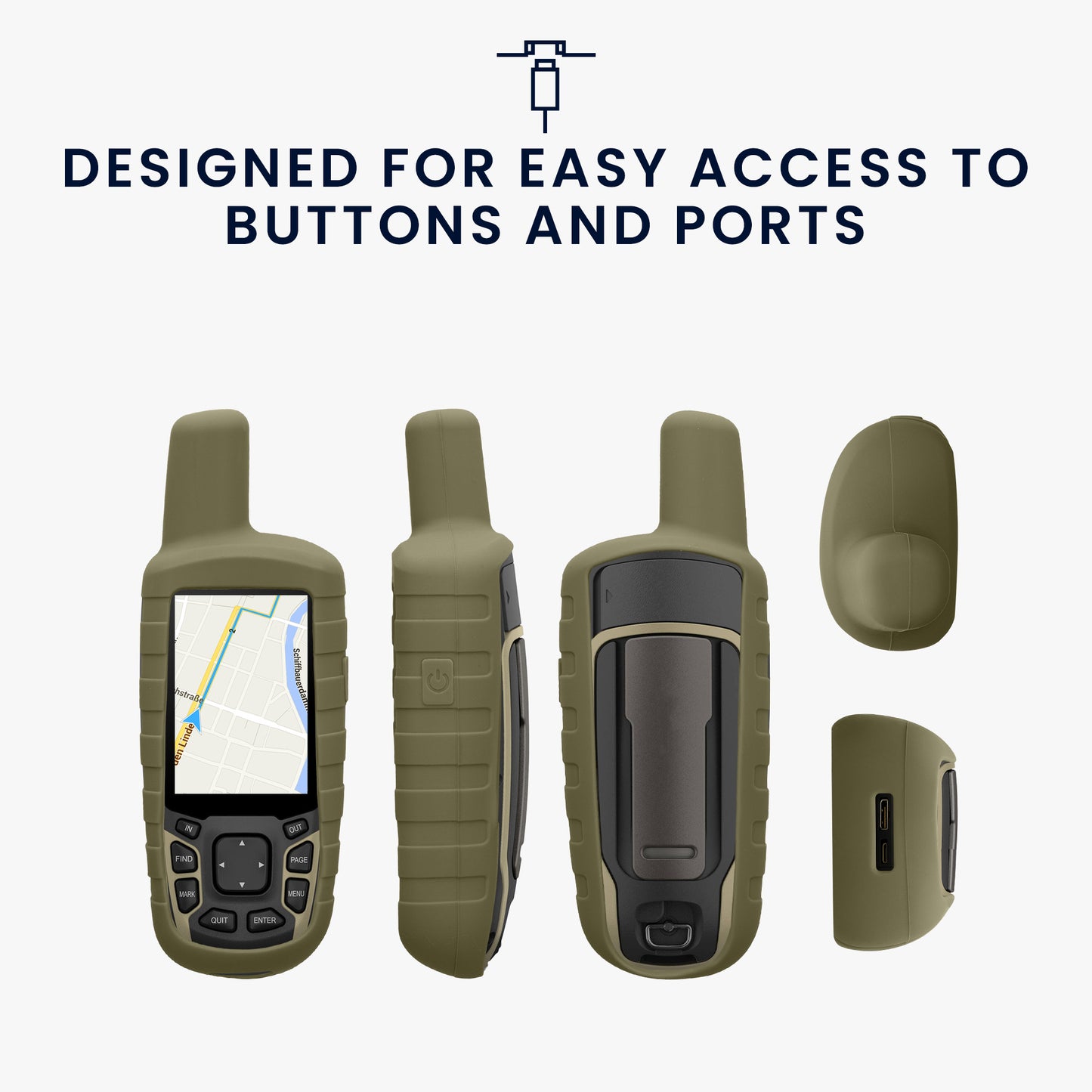 kwmobile Case Compatible with Garmin GPSMAP 65 / 62 / 62S / 62SC - Protective Cover for GPS Handheld Device