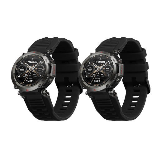 kwmobile 2x Uhrenarmband für Garmin T-Rex Ultra Armband - Fitnesstracker Band Set aus TPU Silikon - Ersatzarmband Smartwatch - Schwarz Dunkelblau Schwarz  [dsg01]