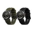 kwmobile 2x Uhrenarmband für Garmin T-Rex Ultra Armband - Fitnesstracker Band Set aus TPU Silikon - Ersatzarmband Smartwatch - Schwarz Dunkelgrün Schwarz  [dsg02]