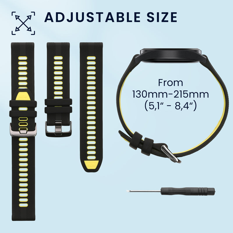 kwmobile Silicone Watch Strap for Garmin Forerunner 965 / 955 / 945 / 745 Strap Replacement Band for Fitness Tracker Smartwatch
