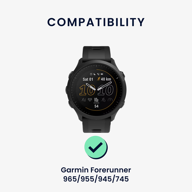 kwmobile Silicone Watch Strap for Garmin Forerunner 965 / 955 / 945 / 745 Strap Replacement Band for Fitness Tracker Smartwatch