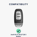 Case for Audi A6 A7 A8 Q7 Q8 3-Button Car Key Keyless