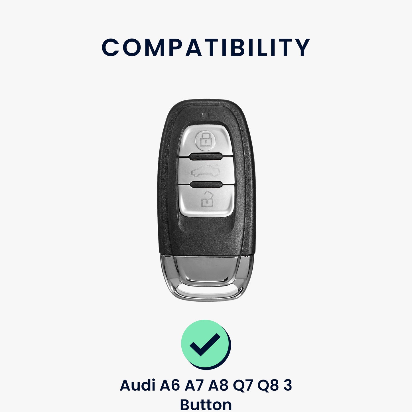 Case for Audi A6 A7 A8 Q7 Q8 3-Button Car Key Keyless