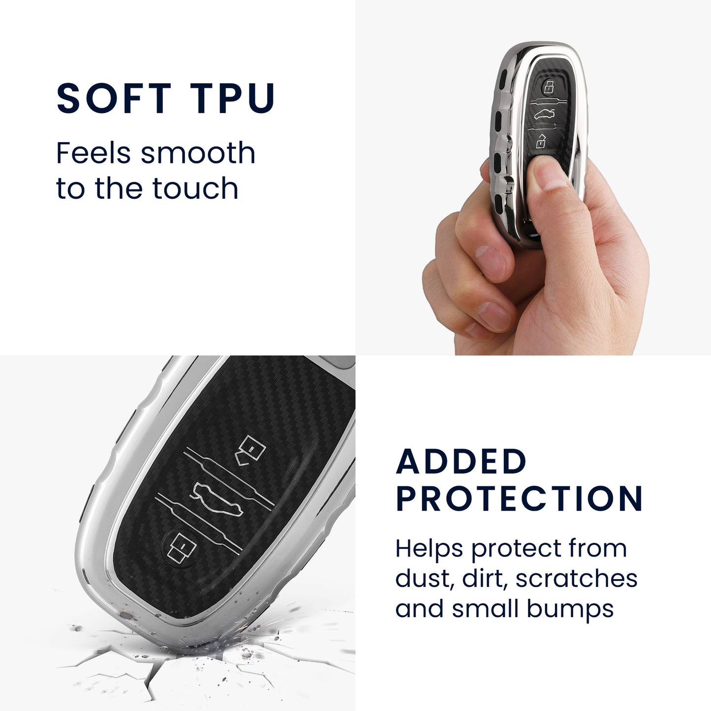 Case for Audi A6 A7 A8 Q7 Q8 3-Button Car Key Keyless