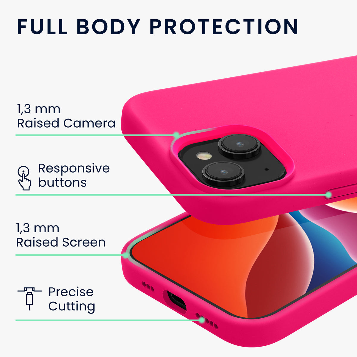 kwmobile Phone Case for iPhone 15 Case Wireless Charging