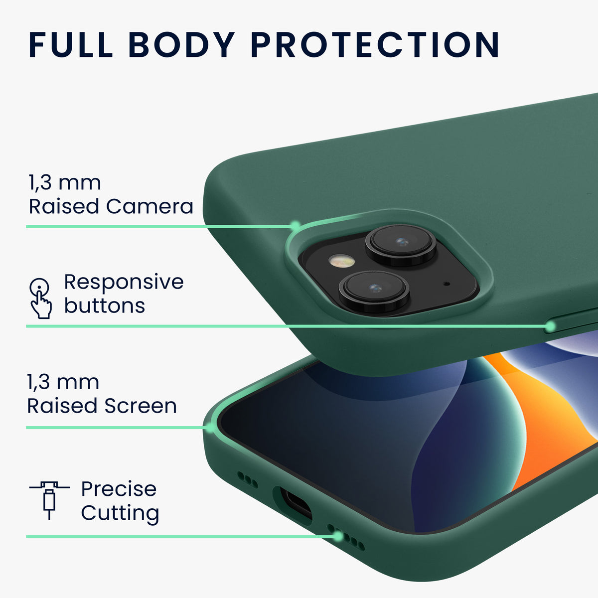 kwmobile Phone Case for iPhone 15 Case Wireless Charging