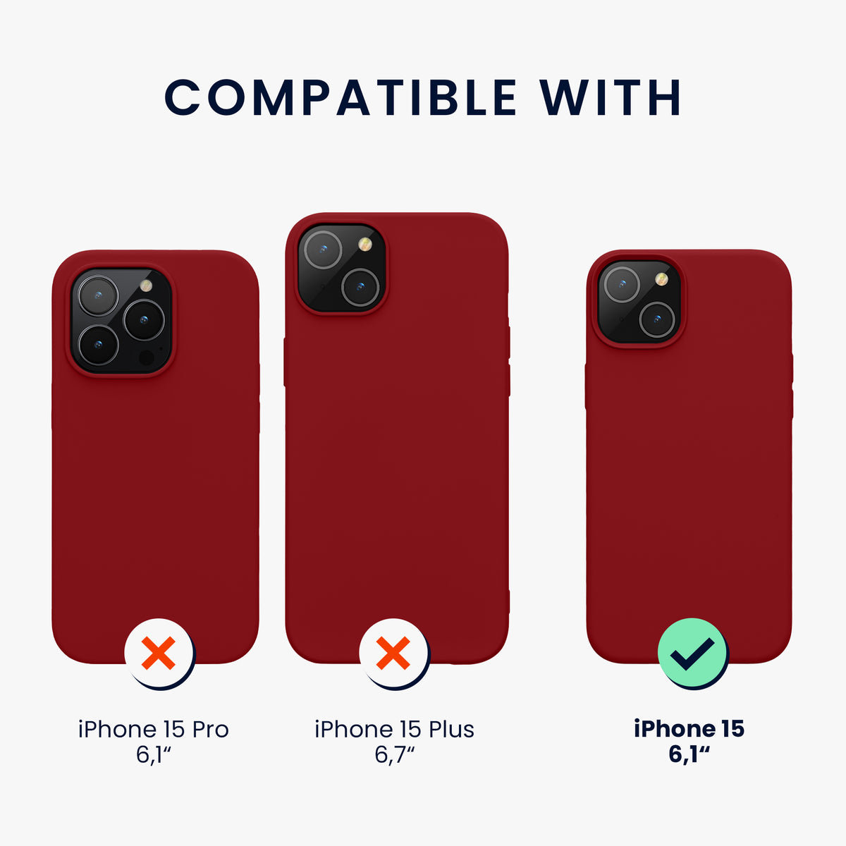 kwmobile Phone Case for iPhone 15 Case Wireless Charging