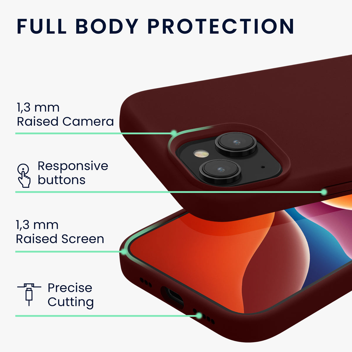 kwmobile Phone Case for iPhone 15 Case Wireless Charging