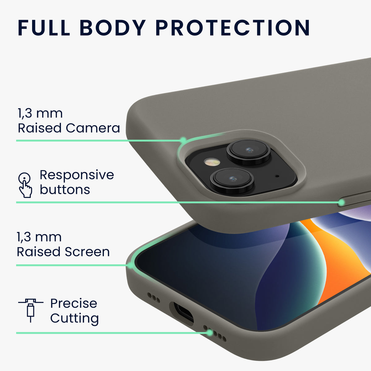 kwmobile Phone Case for iPhone 15 Case Wireless Charging
