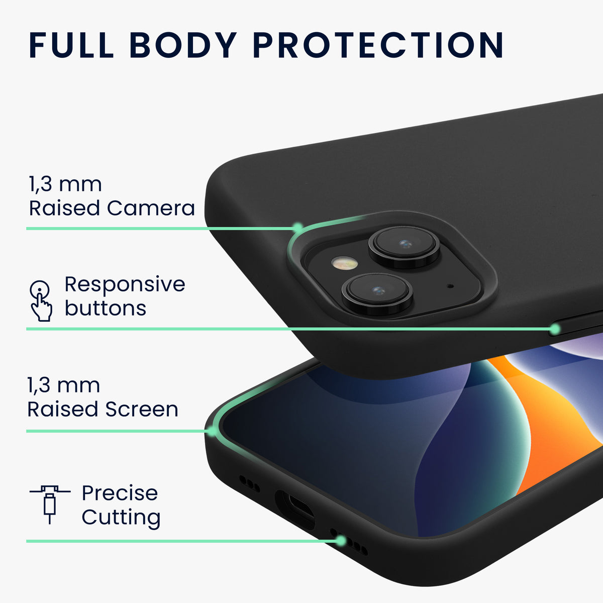 kwmobile Phone Case for iPhone 15 Case Wireless Charging
