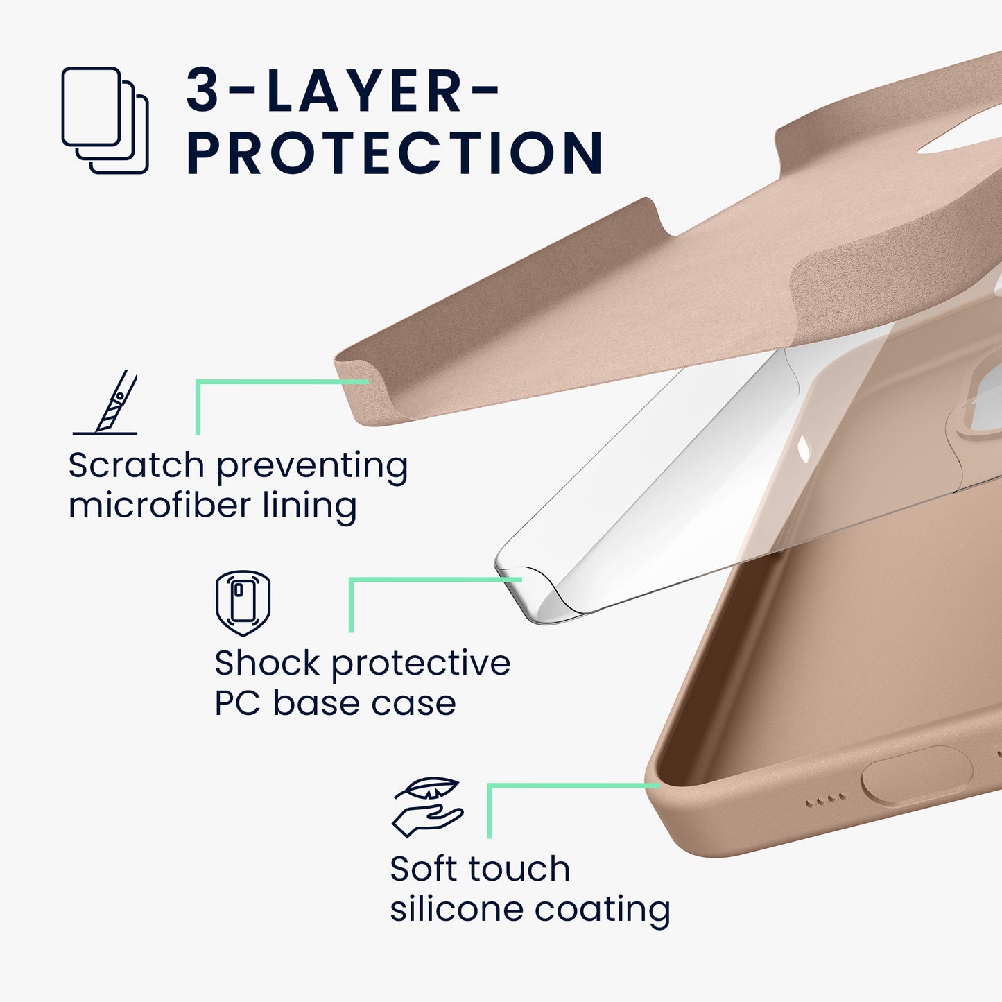 kwmobile Phone Case for iPhone 15 Case Wireless Charging