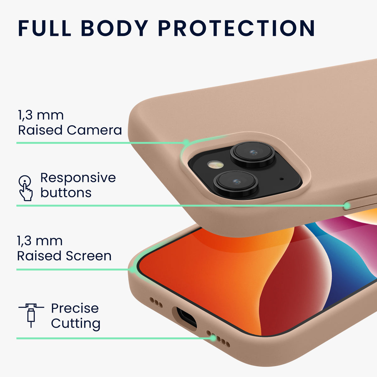 kwmobile Phone Case for iPhone 15 Case Wireless Charging