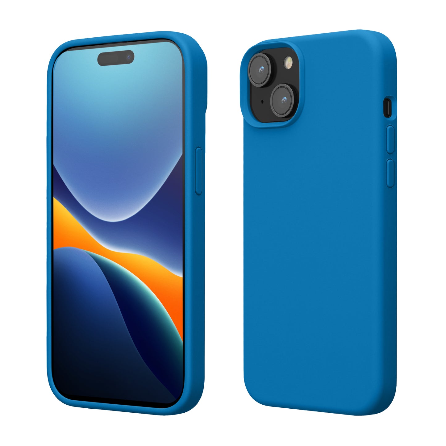 kwmobile Handyhülle für iPhone 15 Hülle, für iPhone 15 Case - Hülle Silikon - kabelloses Laden - Blue Reef Blue Reef