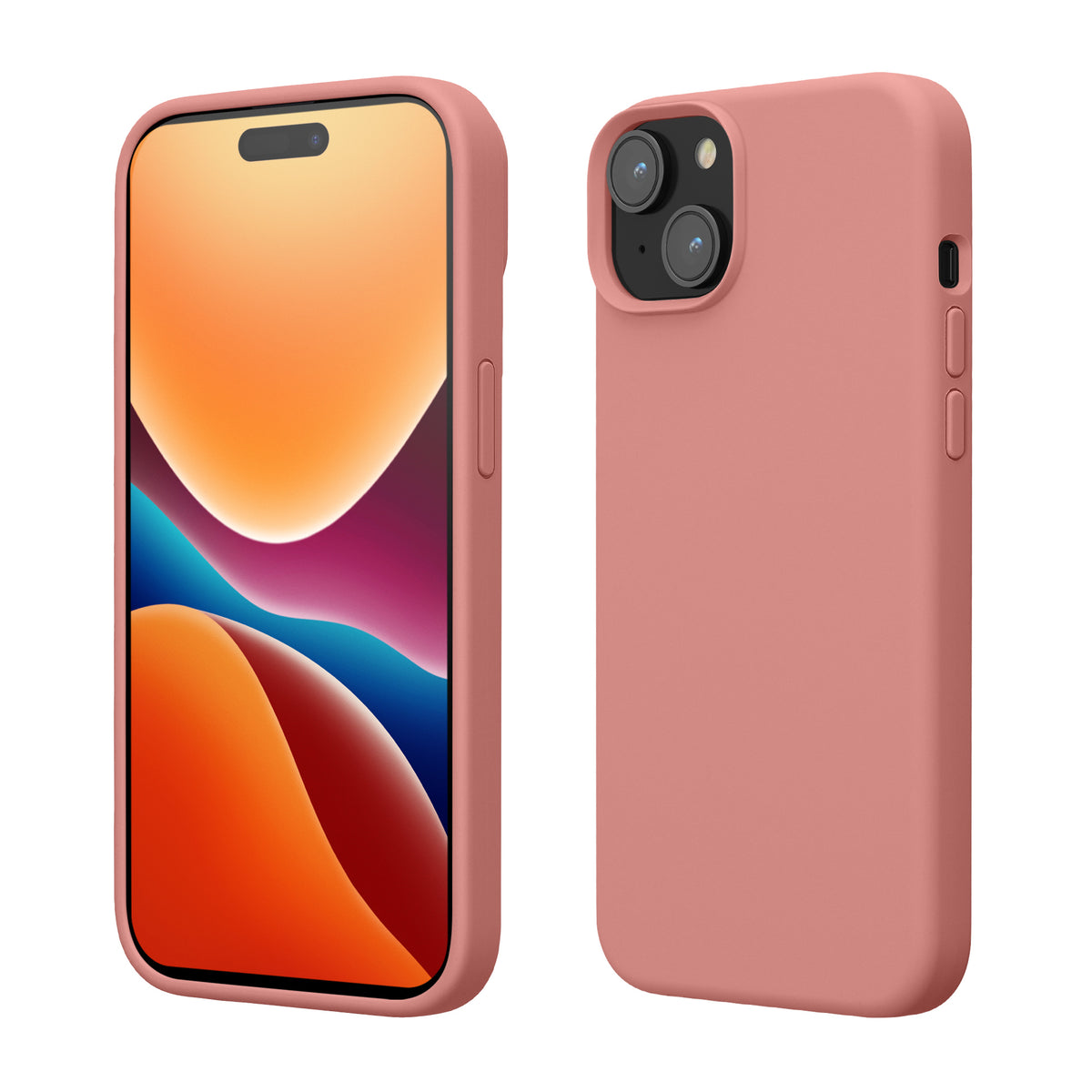 kwmobile Handyhülle für iPhone 15 Hülle, für iPhone 15 Case - Hülle Silikon - kabelloses Laden - Winter Rose Winter Rose